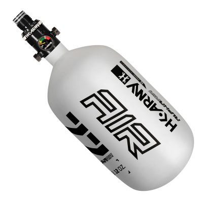 HK Army Alpha Air Carbon Fiber Compressed Air Paintball Tank With HP8 Standard Regulator – 77/4500 – Blizzard – White/Black