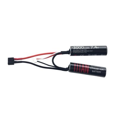 Titan Airsoft Battery 7.4v 3000mah Lipo Nunchuck – Dean Connector