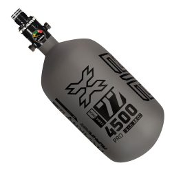 HK Army Alpha Air Carbon Fiber Compressed Air Paintball Tank With HP8 Standard Regulator – 77/4500 – Graphite – Black/Grey