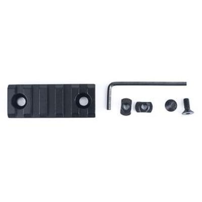 Picatinny Rail Mount System Aluminum – Square End – 2″ – 5 Slots – M-Lok System Attachment