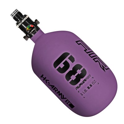 HK Army Alpha Air Carbon Fiber Compressed Air Paintball Tank With HP8 Standard Regulator - 68/4500 - Haze - Purple/Black