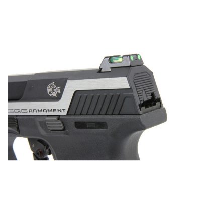 G&G Piranha SL Blowback (Green Gas) Airsoft Pistol – With 2 Magazines – Silver