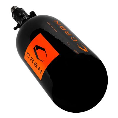 CRBN Ultralight Carbon Fiber Compressed Air Paintball Tank With Ninja Pro V3 Regulator - 77/4500 - Orange/Black