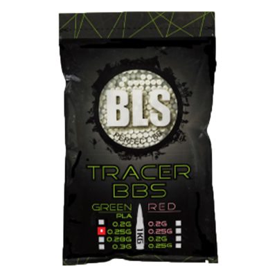 BLS Premium Precision 6mm Green Tracer Airsoft BBs - Bag Of 1 Kilo Bio – .25