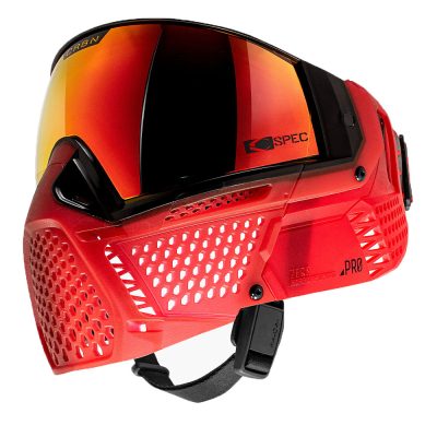 CRBN Zero Pro Paintball Mask With Thermal Lens - Less Coverage - Blood