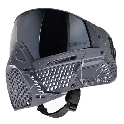 CRBN Zero GRX Paintball Mask With Thermal Lens – Less Coverage – Fracture Silver