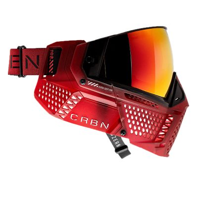 CRBN Zero Pro Paintball Mask With Thermal Lens - Less Coverage - Blood