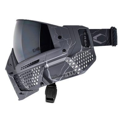 CRBN Zero GRX Paintball Mask With Thermal Lens – Less Coverage – Fracture Silver