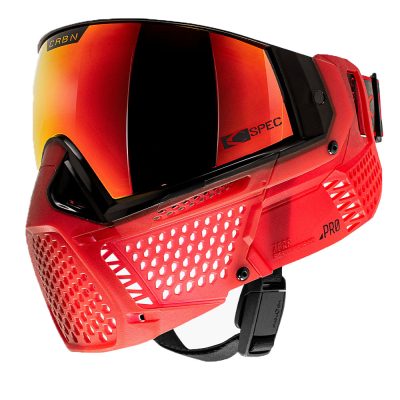 CRBN Zero Pro Paintball Mask With Thermal Lens - Less Coverage - Blood