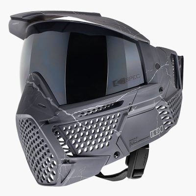 CRBN Zero GRX Paintball Mask With Thermal Lens – Less Coverage – Fracture Silver