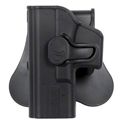 Amomax Rigid Pistol Holster – Paddle Attachment – Left Handed – Glock – Black