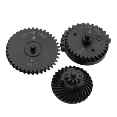 Solink Airsoft Motor CNC Steel Gear Set For AEG Rifles – Hollowed Out – 18:1 Helical