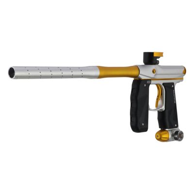 Empire Mini GS 2.0 Paintball Gun With 2 Piece Barrel – Dust Silver / Dust Gold