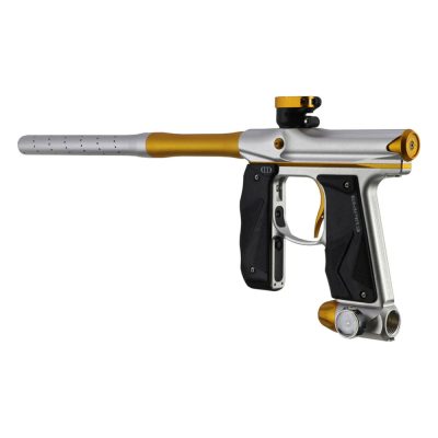 Empire Mini GS 2.0 Paintball Gun With 2 Piece Barrel – Dust Silver / Dust Gold