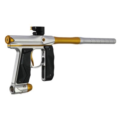 Empire Mini GS 2.0 Paintball Gun With 2 Piece Barrel – Dust Silver / Dust Gold