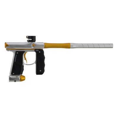 Empire Mini GS 2.0 Paintball Gun With 2 Piece Barrel – Dust Silver / Dust Gold