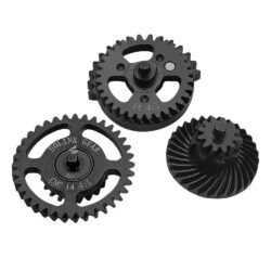 Solink Airsoft Motor CNC Steel Gear Set For AEG Rifles - Hollowed Out - 14.4:1 Helical