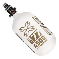 HK Army Alpha Air Carbon Fiber Compressed Air Paintball Tank With HP8 Standard Regulator - 77/4500 - Summit - Gold/White
