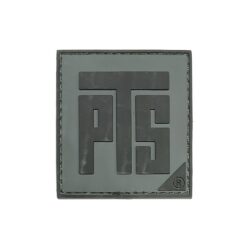 Patch PVC PTS Square Logo Tab - 2"x2" - Black/Grey