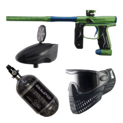Package Deal - Empire AXE 2.0 Paintball Gun – With Redline OLED Board – Dust Mantis Green/Dust Savoy Blue