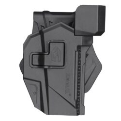 Amomax Rigid Pistol Holster – Paddle Attachment – Right Handed – Glock With Red Dot Sight – Black