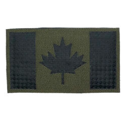 Patch Laser Cut - 3.5"x2" - Canada Flag - OD Green
