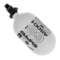 Empire Carbon Fiber Compressed Air Paintball Tank – Flo Pro Regulator – 68/4500 – White With Black Logo
