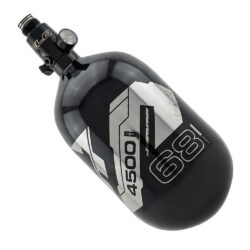 JT Carbon Fiber Compressed Air Paintball Tank – Flo Pro Regulator – 68/4500 – Black With Chrome Miror Logo