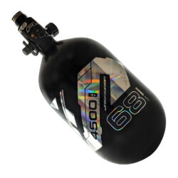 JT Carbon Fiber Compressed Air Paintball Tank – Flo Pro Regulator – 68/4500 – Black With Spectral Fade Logo