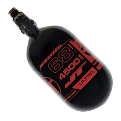 JT Carbon Fiber Compressed Air Paintball Tank – Flo Pro Regulator – 68/4500 – Black With Red Logo